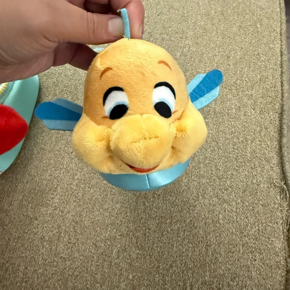Disney Ariel and Flounder Kids Slippers - Red and Yellow Sz 9/10